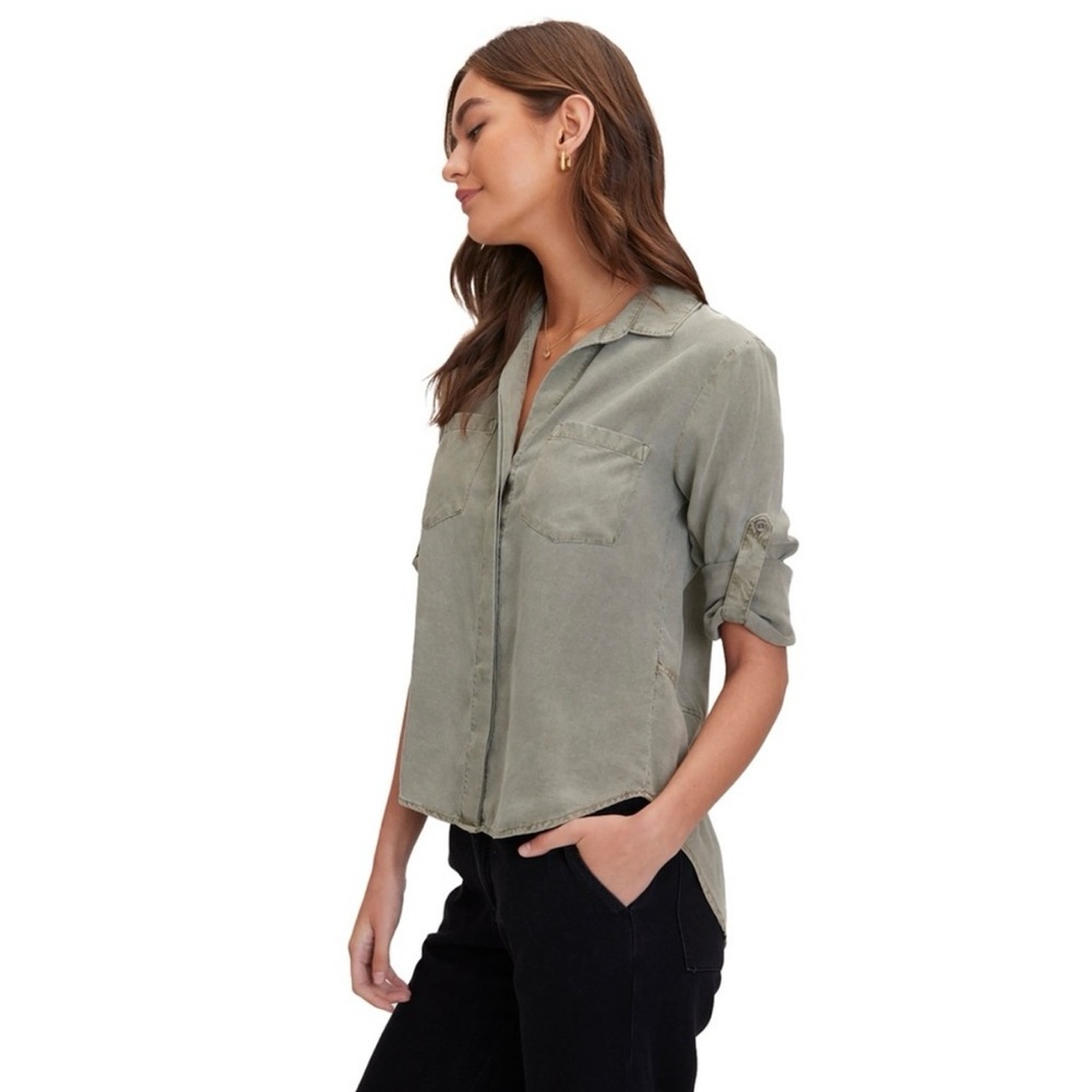 Shirt Tail Button Down - Soft Army